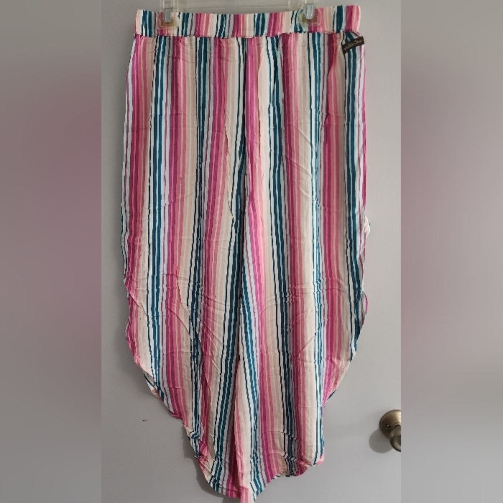 Matilda Jane Multicolor Striped Bathing Suit Cover Up Large - Picture 3 of 4